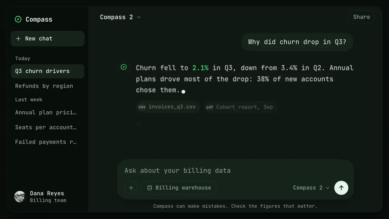 AI stream response: final frame of the product UI animation