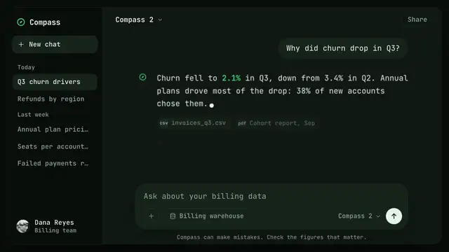 AI stream response: final frame of the product UI animation