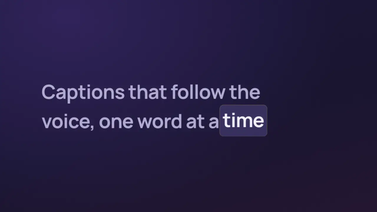 Caption karaoke: final frame of the text reveal animation