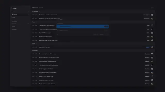 Command palette summon: final frame of the product UI animation