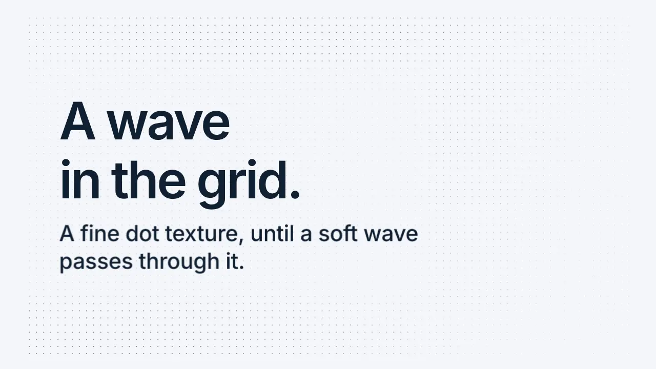 Dot grid wave: final frame of the background animation