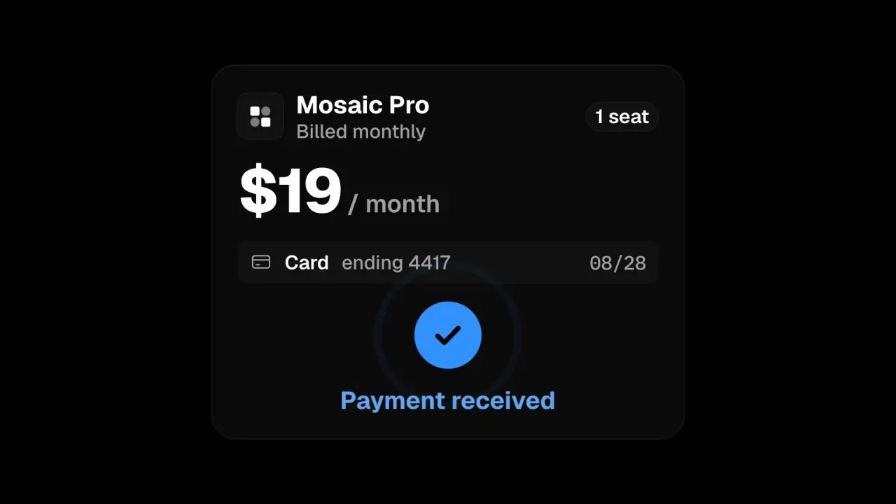 Success check: final frame of the product UI animation