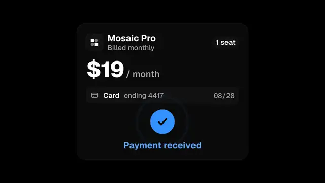 Success check: final frame of the product UI animation