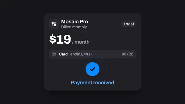 Success check: final frame of the product UI animation