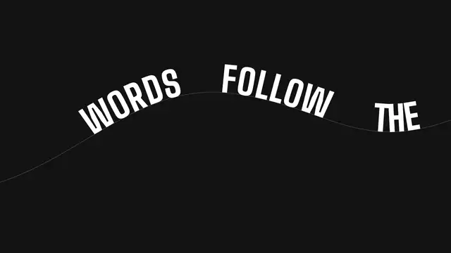 Text on path: final frame of the text reveal animation
