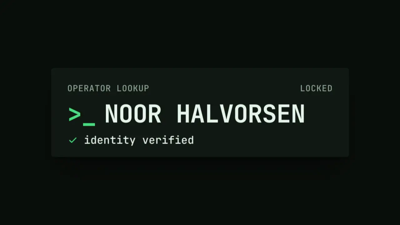 Text scramble decode: final frame of the text reveal animation