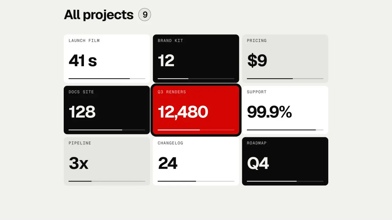 Thumbnail grid: final frame of the transition animation