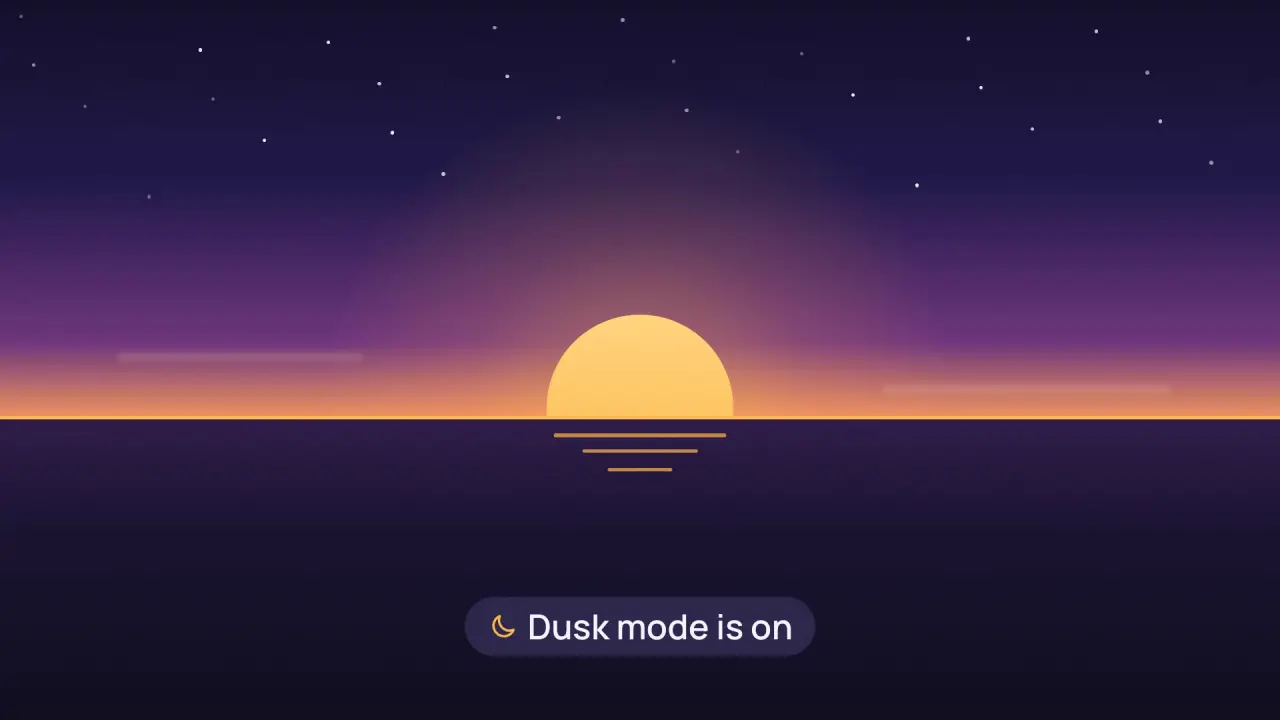 Toggle horizon: final frame of the transition animation