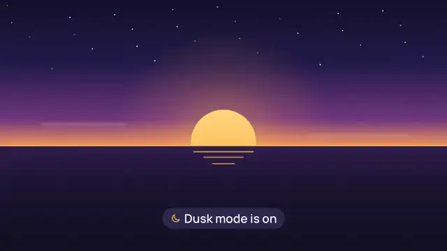 Toggle horizon: final frame of the transition animation