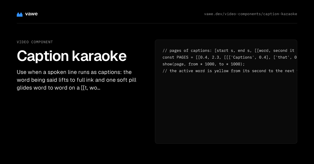 Caption karaoke: text reveal animation in CSS | vawe